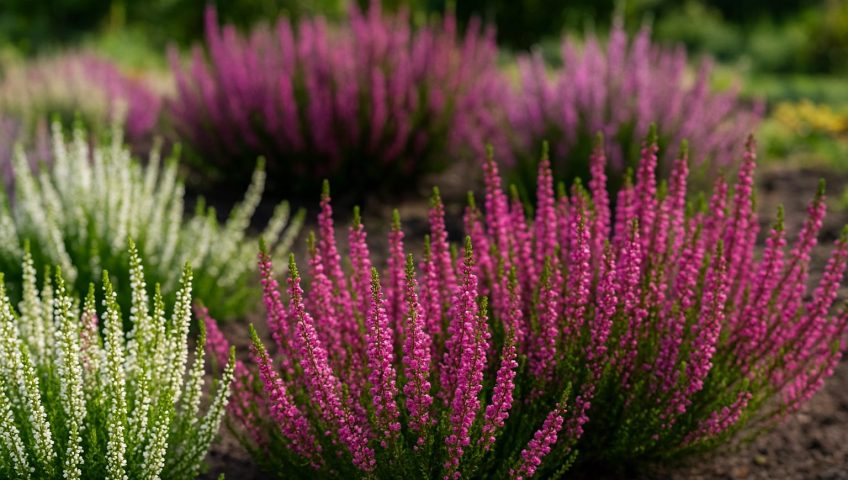 Wrzosy jesienią w ogrodzie w Białymstoku